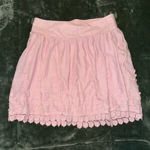 Vintage Y2K Charlotte Russe Taffy Pink Embroidered Skirt Women's Small Twee